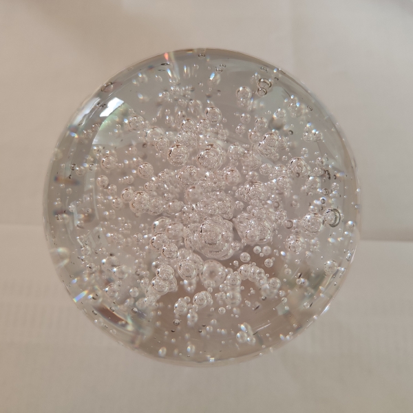 Glass ball 100mm clear with bubbles